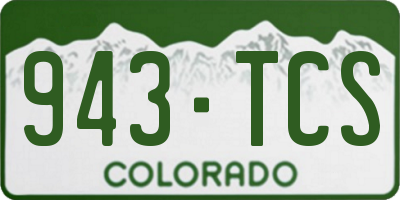 CO license plate 943TCS