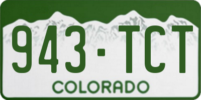 CO license plate 943TCT