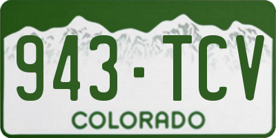 CO license plate 943TCV