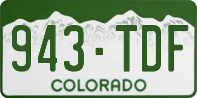 CO license plate 943TDF