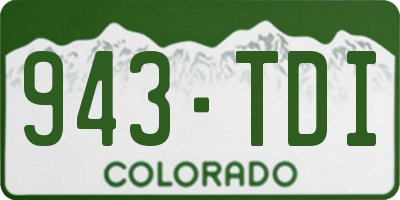 CO license plate 943TDI