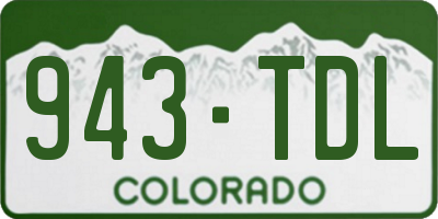CO license plate 943TDL