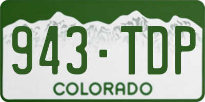 CO license plate 943TDP