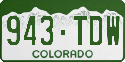 CO license plate 943TDW