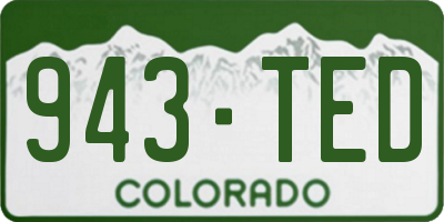 CO license plate 943TED