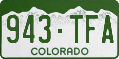 CO license plate 943TFA