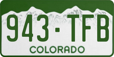 CO license plate 943TFB
