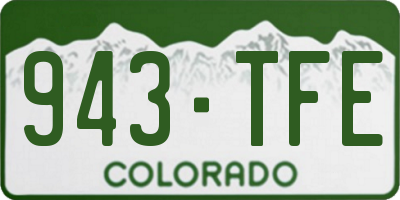 CO license plate 943TFE