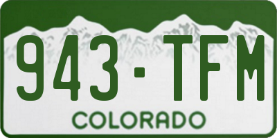 CO license plate 943TFM