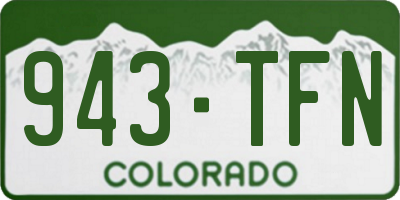 CO license plate 943TFN