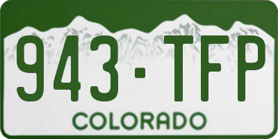 CO license plate 943TFP