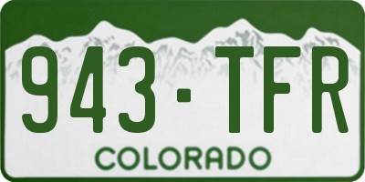CO license plate 943TFR