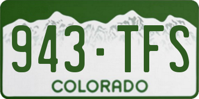 CO license plate 943TFS