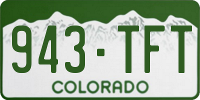 CO license plate 943TFT