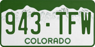 CO license plate 943TFW