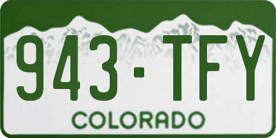 CO license plate 943TFY