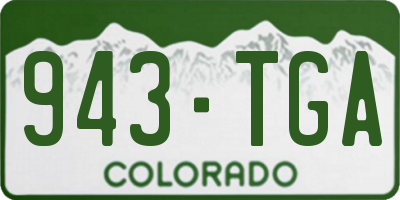 CO license plate 943TGA
