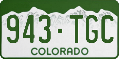CO license plate 943TGC