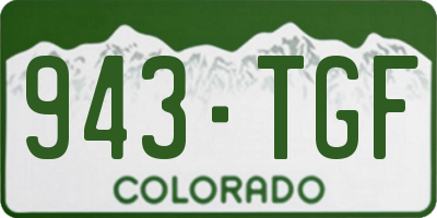 CO license plate 943TGF