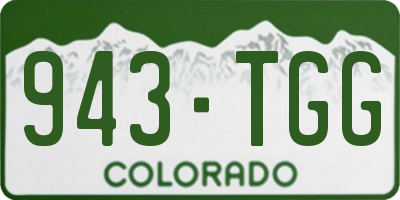 CO license plate 943TGG