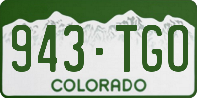 CO license plate 943TGO