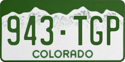 CO license plate 943TGP