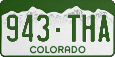 CO license plate 943THA
