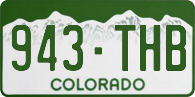CO license plate 943THB