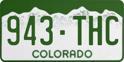 CO license plate 943THC