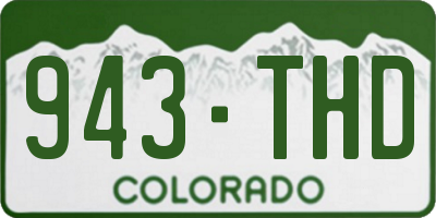CO license plate 943THD