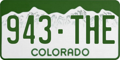 CO license plate 943THE