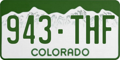 CO license plate 943THF