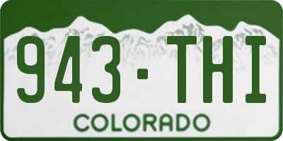 CO license plate 943THI
