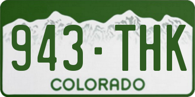 CO license plate 943THK
