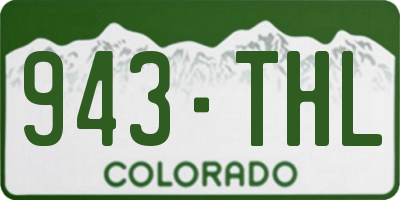 CO license plate 943THL