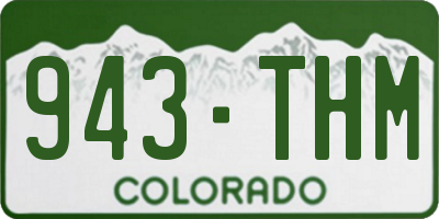 CO license plate 943THM