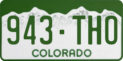 CO license plate 943THO