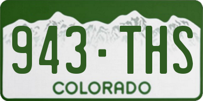 CO license plate 943THS