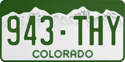 CO license plate 943THY
