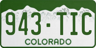 CO license plate 943TIC