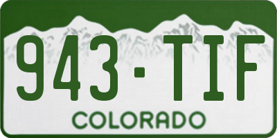 CO license plate 943TIF