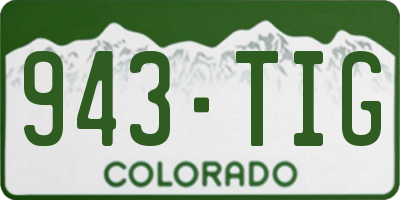 CO license plate 943TIG