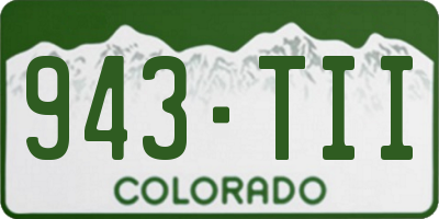 CO license plate 943TII