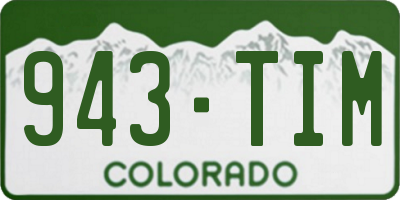 CO license plate 943TIM