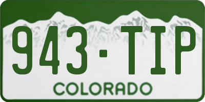 CO license plate 943TIP