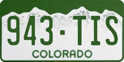 CO license plate 943TIS