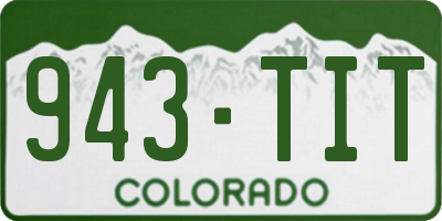CO license plate 943TIT