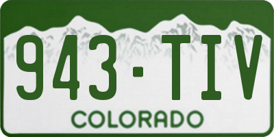 CO license plate 943TIV