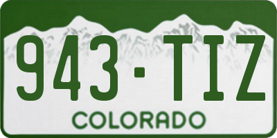 CO license plate 943TIZ