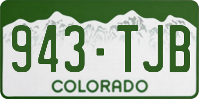 CO license plate 943TJB